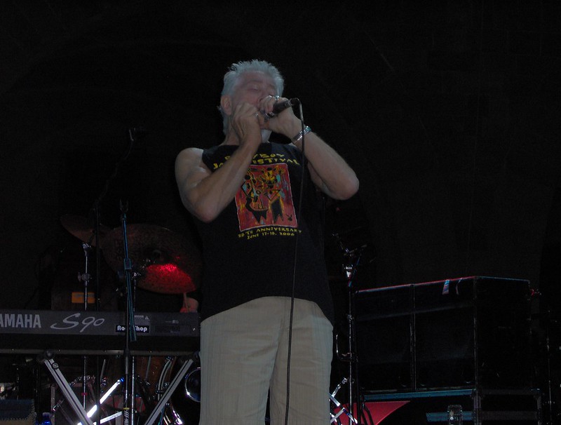 John Mayall and the Bluesbreakers with Mayall playing the harmonica