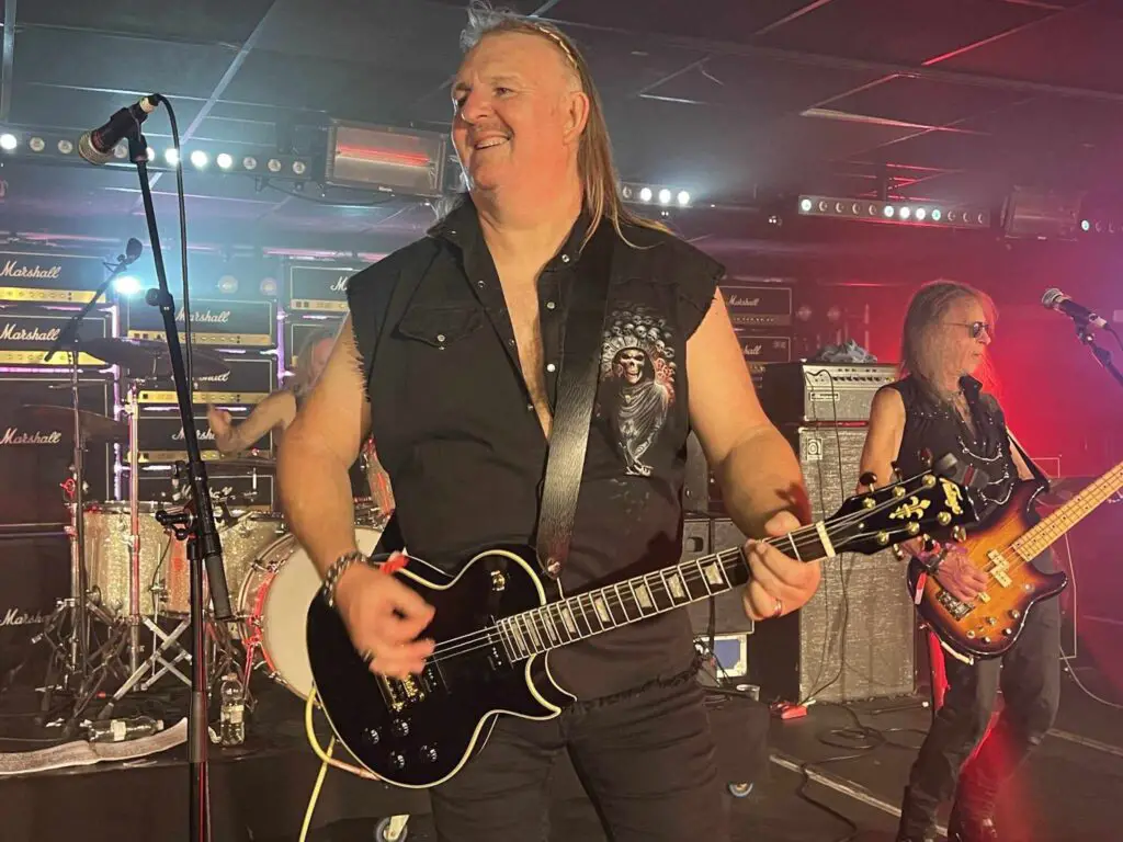 Gary Moat Burnt Out Wreck with his les paul guitar