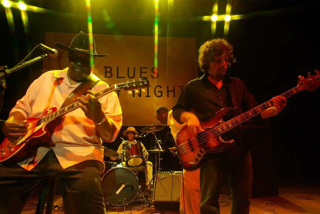 Magic Slim on Stage With Bandmate