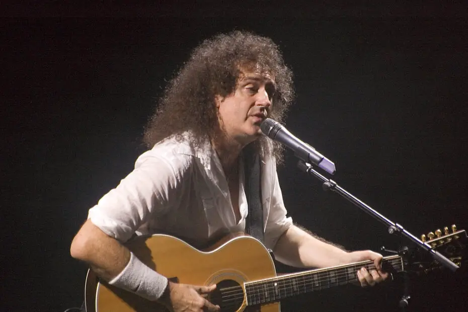 Guitarist for Queen Brian May with Acoustic Guitar