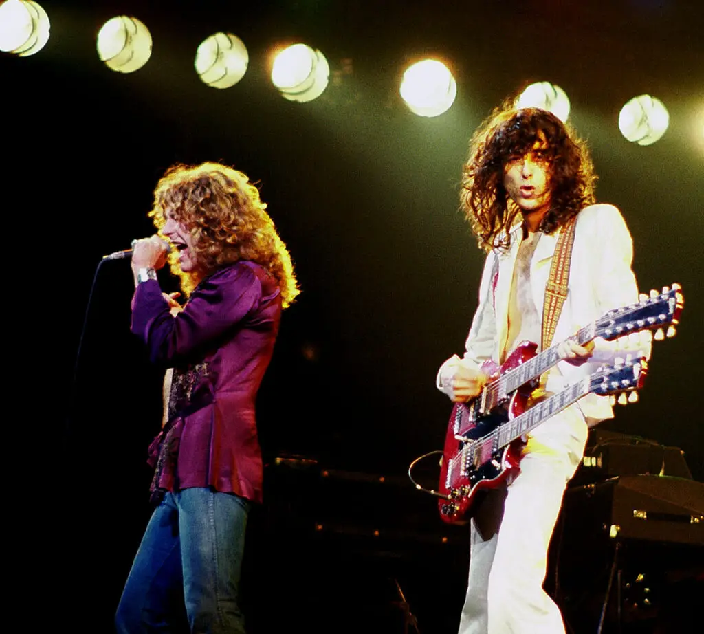 Jimmy Page with Robert Plant