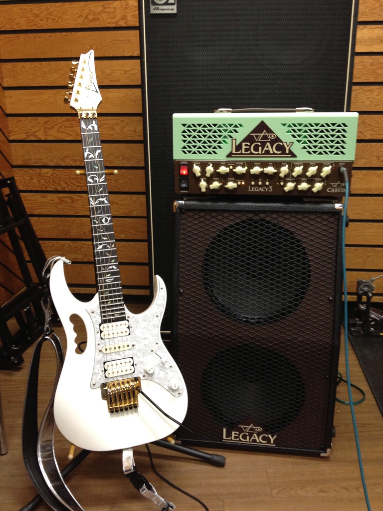 To amplify his sound, Vai has used a variety of high-end amplifiers over the years, including Marshalls in his early days and, most famously, his own signature Carvin Legacy tube amplifiers